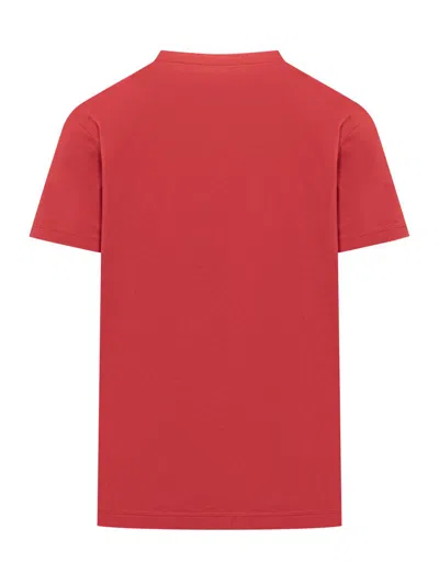 Dsquared2 Red Crewneck T-shirt With Logo Lettering On The Front