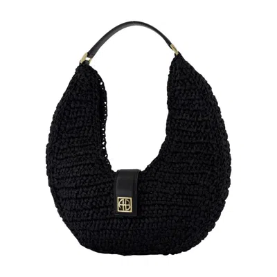 Anine Bing Lou Monogram Shoulder Bag Black