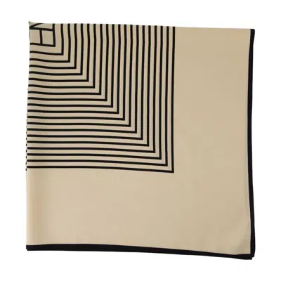 Totême Centered Monogram Scarf In Brown