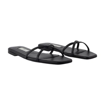 Totême Crossover Strap Square Open Toe Sandals In Black