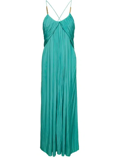 Lanvin Women Cross Back Strap Long Dress In Green