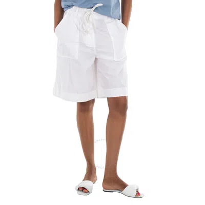 Moncler Logo-patch Drawstring Shorts In White