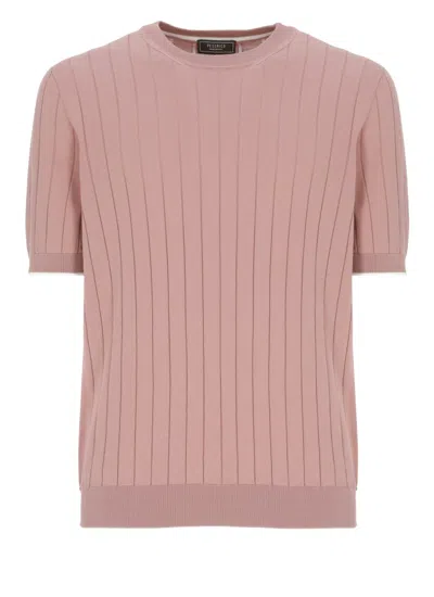 Peserico Short Sleeves Crew Neck T-shirt In Pink
