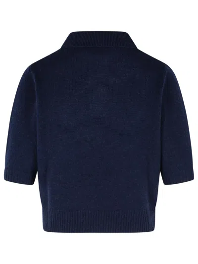 Marni Mending Logo Cashmere Sweater In Blue
