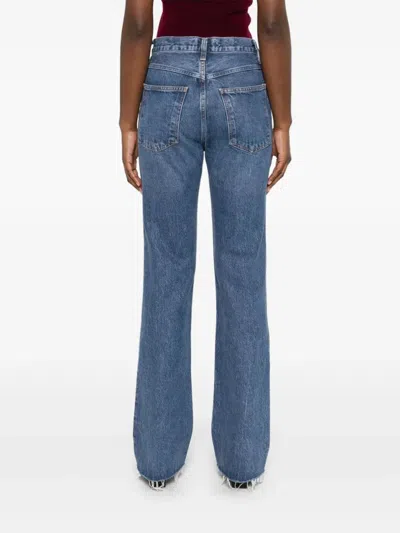 Agolde Harper Jeans Mid Rise Relaxed Straight Jeans Echo In Blue