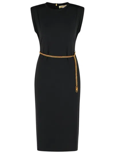 Michael Michael Kors Michael By Michael Kors Black Jersey Dress In Black