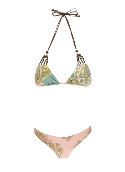 Miss Bikini Bikini With Golden Details In Green