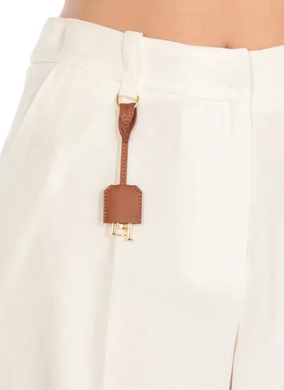 Elisabetta Franchi Viscose And Linen Bermuda Shorts In White