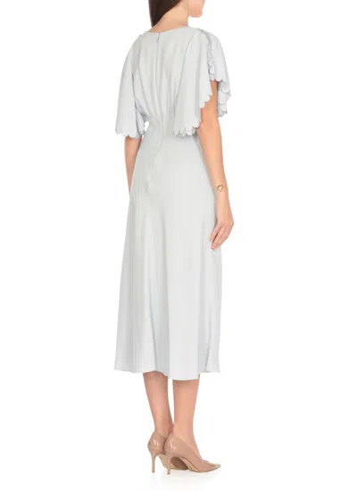 Elisabetta Franchi Light Blue Viscose Midi Dress In Blue