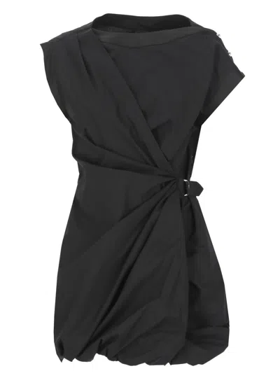 Pinko Mini Cotton Dress In Black