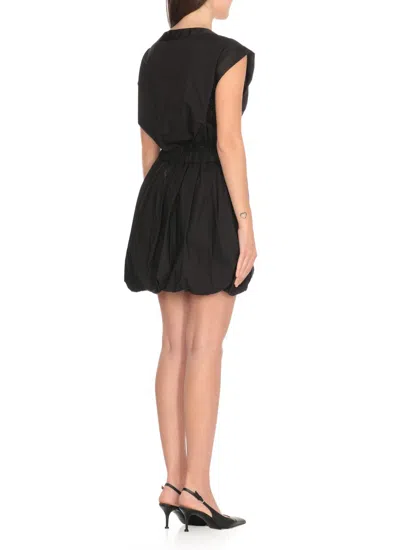 Pinko Mini Cotton Dress In Black