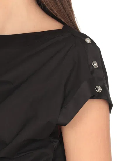 Pinko Mini Cotton Dress In Black