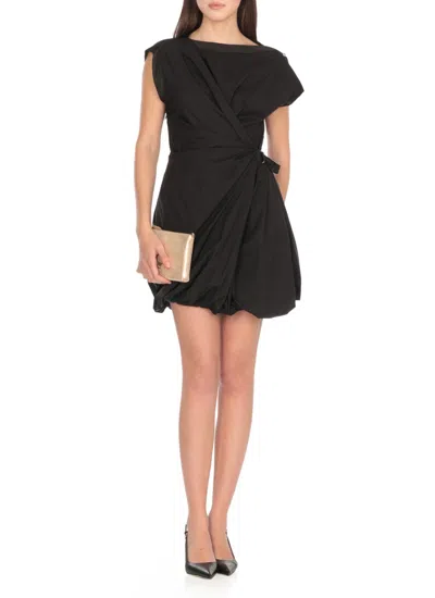 Pinko Mini Cotton Dress In Black