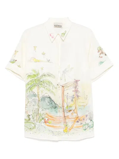 Alemais Whimsical Graphic-print Shirt In White