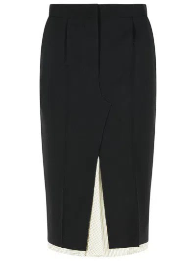 Marni Wool Midi Skirt Exposed Lining