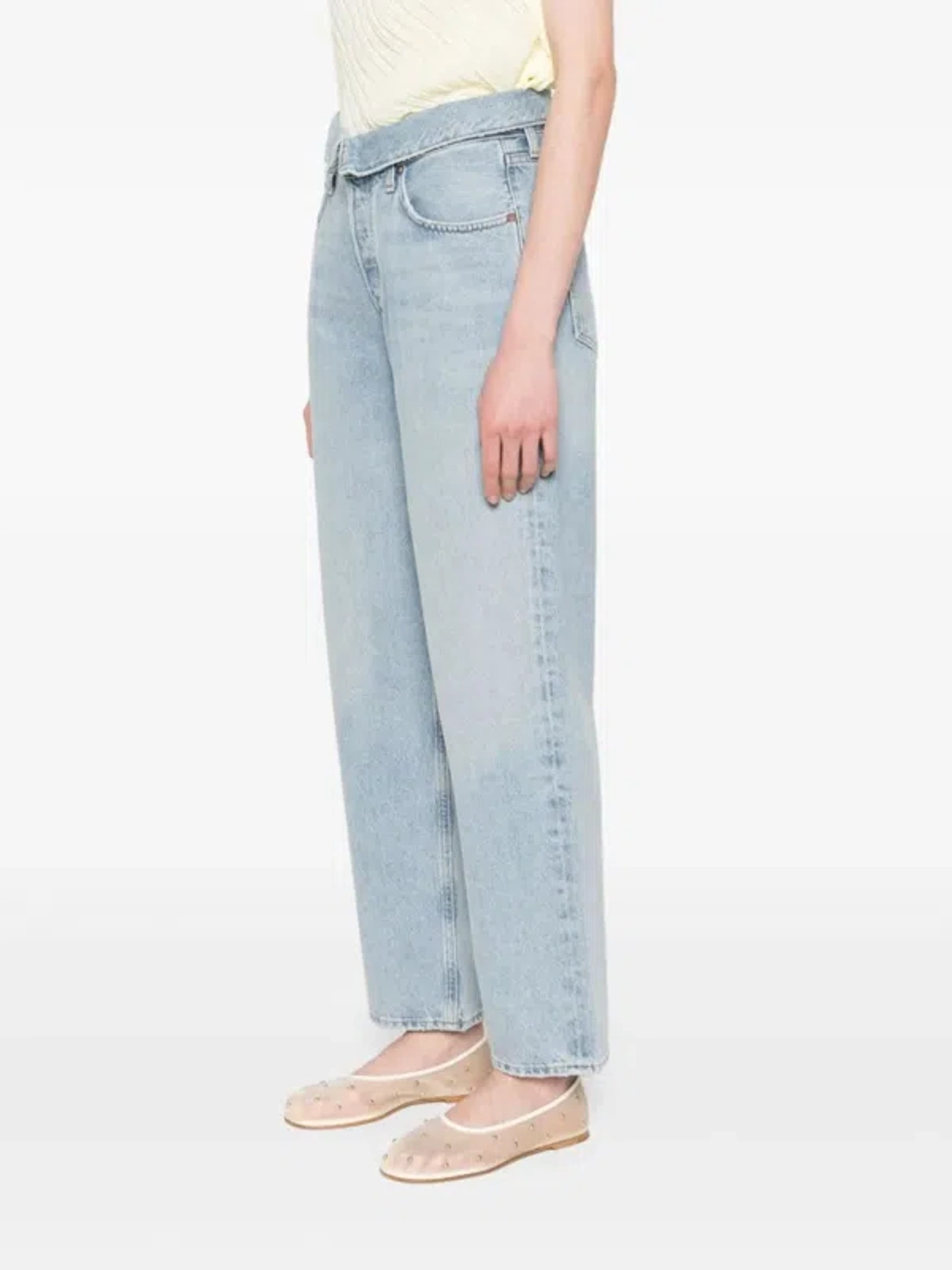 Agolde V-waisted Clear Blue Jeans With Five-pocket Design