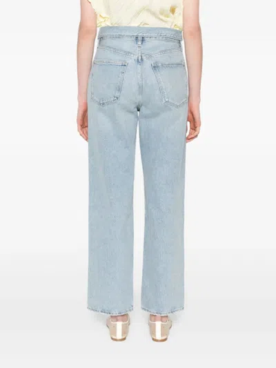 Agolde V-waisted Clear Blue Jeans With Five-pocket Design In Blue