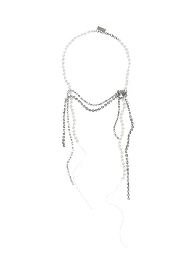 Mm6 Maison Margiela Mm6 By Maison Margiela Necklace With Synth Pearls And Strass