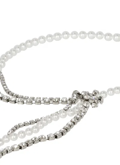 Mm6 Maison Margiela Mm6 By Maison Margiela Necklace With Synth Pearls And Strass