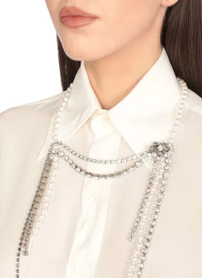 Mm6 Maison Margiela Mm6 By Maison Margiela Necklace With Synth Pearls And Strass