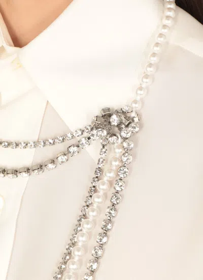 Mm6 Maison Margiela Mm6 By Maison Margiela Necklace With Synth Pearls And Strass