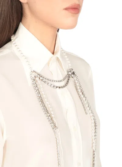 Mm6 Maison Margiela Mm6 By Maison Margiela Necklace With Synth Pearls And Strass