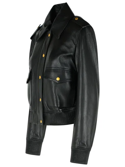 Michael Michael Kors Flap-pocket Leather Jacket In Black