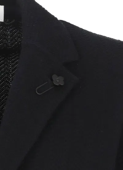Lardini Single Breasted Jacket With Broad Peak Lapels In Black