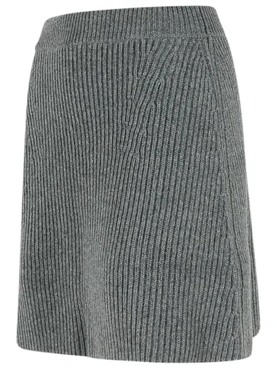 Jil Sander Wool High Waist Miniskirt