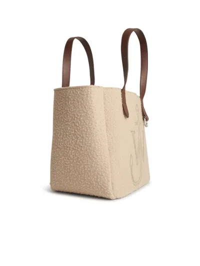 Jw Anderson J. W. Anderson Belt Tote Beige Boiled Wool Shoulder Bag