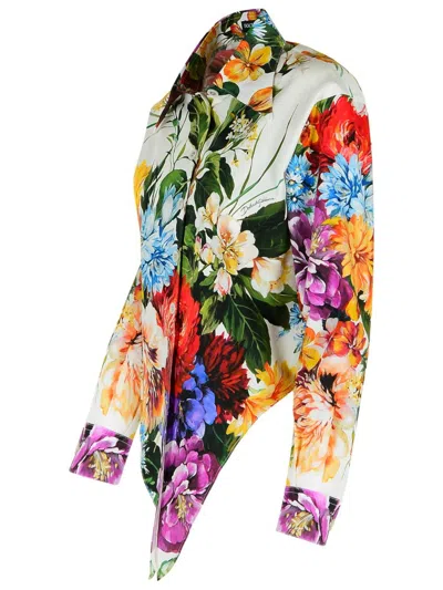 Dolce & Gabbana Floral Print Cotton Shirt In Multi