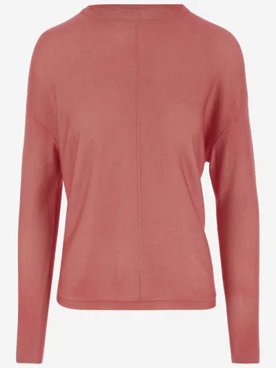 Oliver Lattughi Crew Neck Cashmere Sweater With Dropped Shoulders In Brown