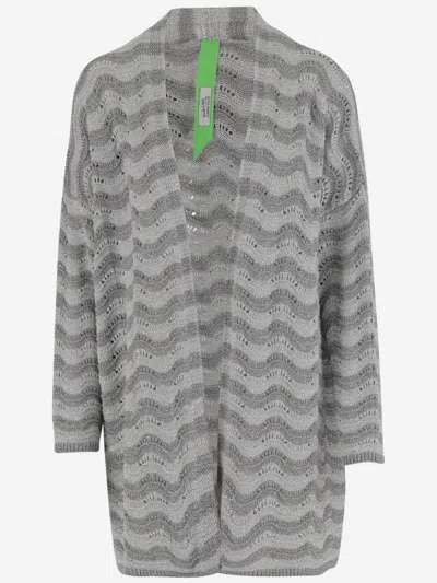 Market Grey Wavy-pattern Cardigan In Gray