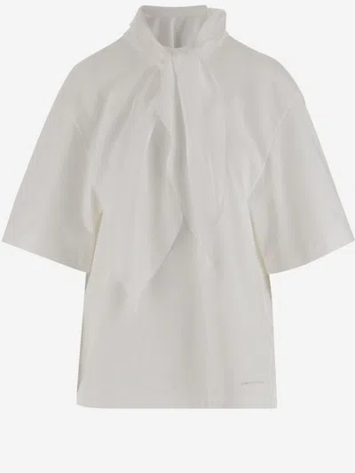 Carven Cotton Top With Bow In White