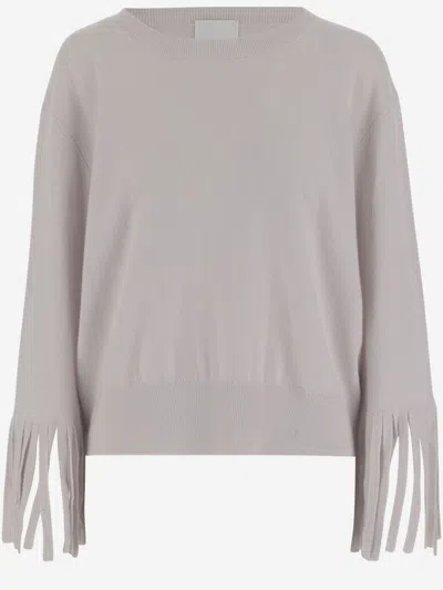 Allude Grey Bangs Wool Sweater