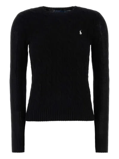 Ralph Lauren Black Wool Crewneck Sweater In Black