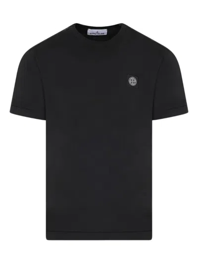 Stone Island Crew Neck Short Sleeves In Black