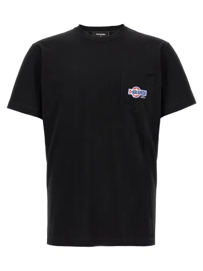 Dsquared2 T-shirt With Pocket And Logo In Black