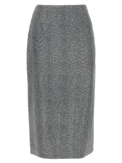 Ermanno Scervino Rhinestone-embellishment Pencil Skirt In Gray