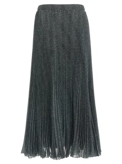 Ermanno Scervino Longuette Skirt With Pleated Design And Elastic Waistband In Gray