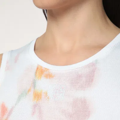 Loewe Ribbed Floral-print Silk And Cotton-blend Jersey Midi Dress