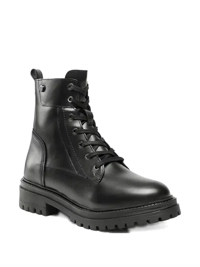 Geox Iridea Combat Boots In Black