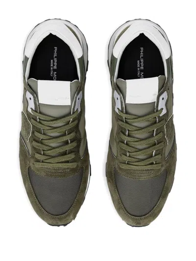 Philippe Model Green Sneakers In Black