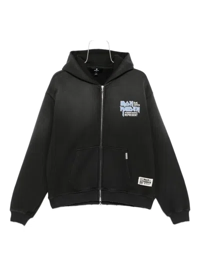 Represent Felpa  X Iron Maiden Anniversary In Cotone Antracite  Uomo In Black