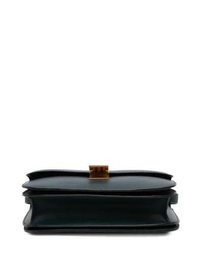 Pre-owned Celine 2018 Medium Calfskin Classic Box Crossbody Bag In Green