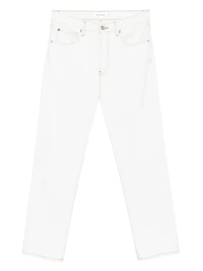 Frame Contrast-stitching Jeans In White