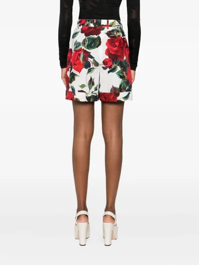 Dolce & Gabbana Rose-print Shorts In Multi