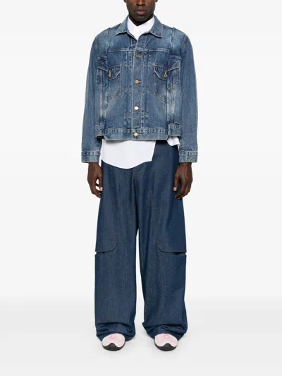Sacai Cotton Jacket In Blue