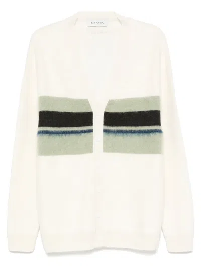 Lanvin Stripe-detail Cardigan In Neutral