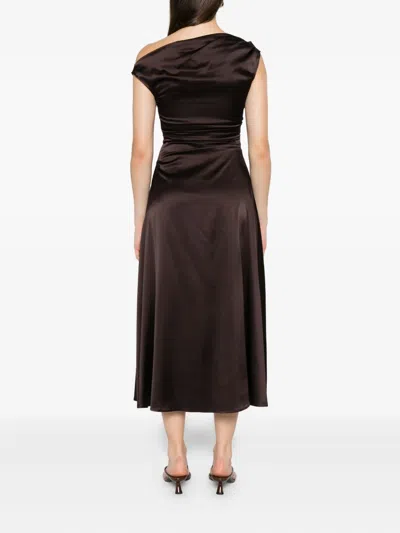 Staud Long Phare Dress In Brown